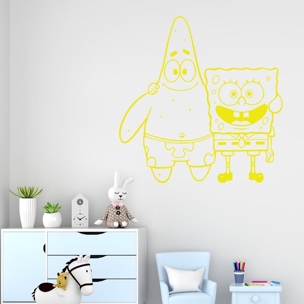 Živá Zeď Samolepka SpongeBob a Patrick Barva: černá