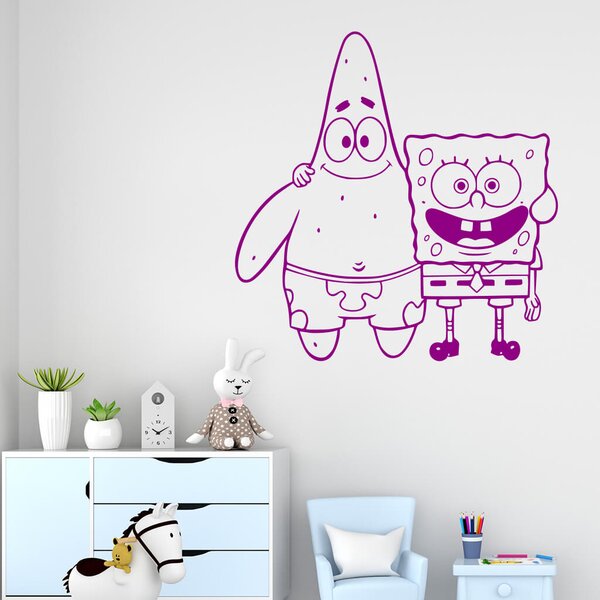 Živá Zeď Samolepka SpongeBob a Patrick Barva: černá