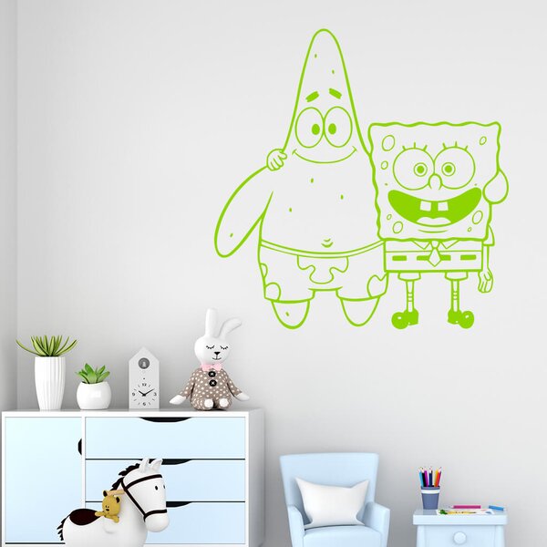 Živá Zeď Samolepka SpongeBob a Patrick Barva: černá