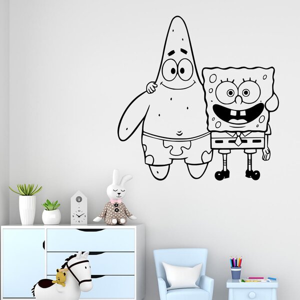 Živá Zeď Samolepka SpongeBob a Patrick Barva: černá