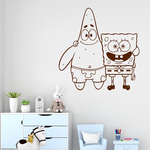 Živá Zeď Samolepka SpongeBob a Patrick Barva: černá