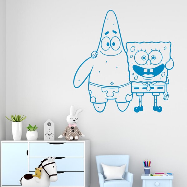 Živá Zeď Samolepka SpongeBob a Patrick Barva: černá