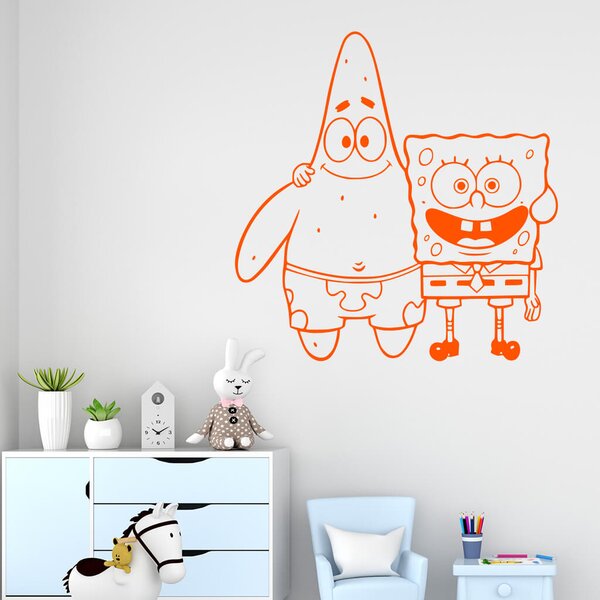 Živá Zeď Samolepka SpongeBob a Patrick Barva: černá