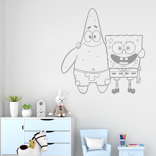 Živá Zeď Samolepka SpongeBob a Patrick Barva: černá