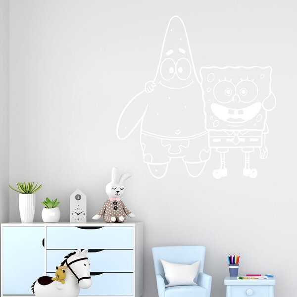 Živá Zeď Samolepka SpongeBob a Patrick Barva: černá