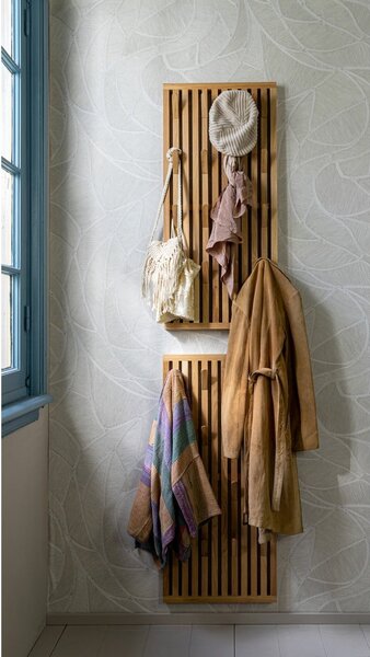 Věšákový panel z dubového dřeva v přírodní barvě 46x100x8 cm Parco – Spinder Design