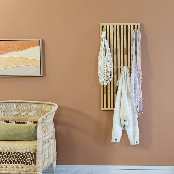 Věšákový panel z dubového dřeva v přírodní barvě 46x100x8 cm Parco – Spinder Design