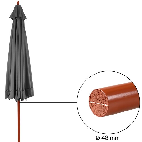 Deuba Zahradní slunečník Ø330 cm - antracit