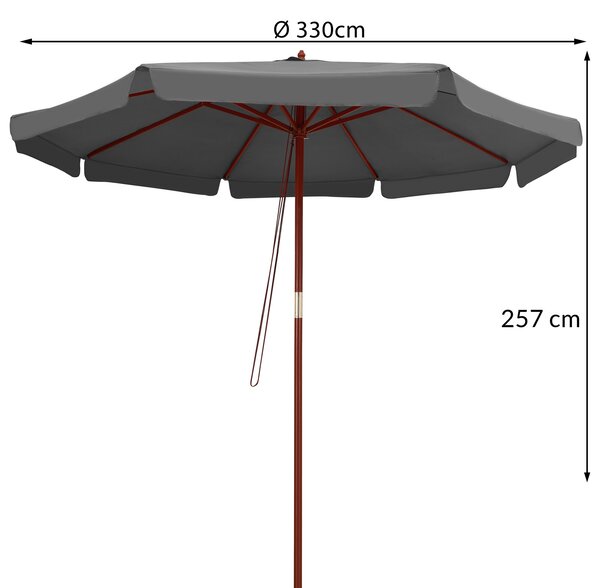 Deuba Zahradní slunečník Ø330 cm - antracit