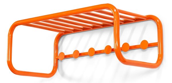 Oranžový kovový nástěnný věšák s poličkou 72 cm Retro – Spinder Design