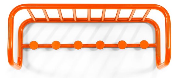 Oranžový kovový nástěnný věšák s poličkou 72 cm Retro – Spinder Design