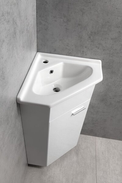 Aqualine Aqualine, Keramické umyvadlo rohové 41x41 cm, na nábytek, 1601-40