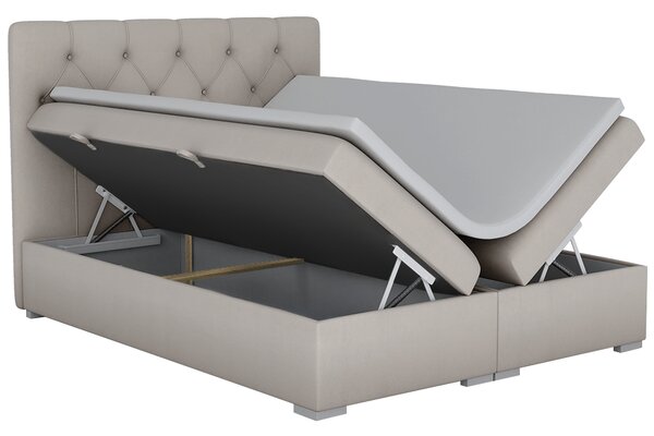 KONDELA Postel boxspring, béžová, 160x200, ESHLY