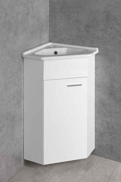 Aqualine Aqualine, Keramické umyvadlo rohové 41x41 cm, na nábytek, 1601-40