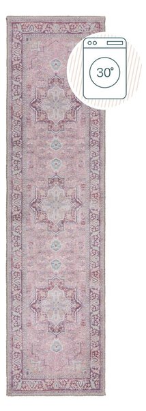 Světle červený pratelný běhoun s příměsí recyklovaných vláken 60x230 cm Windsor – Flair Rugs