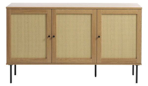 Nízká komoda v dekoru dubu v přírodní barvě 140x80 cm Pensacola – Unique Furniture