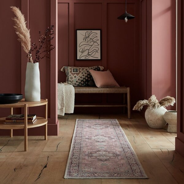 Světle červený pratelný běhoun s příměsí recyklovaných vláken 60x230 cm Windsor – Flair Rugs