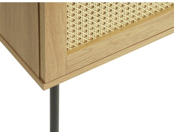 Nízká komoda v dekoru dubu v přírodní barvě 140x80 cm Pensacola – Unique Furniture