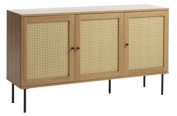 Nízká komoda v dekoru dubu v přírodní barvě 140x80 cm Pensacola – Unique Furniture