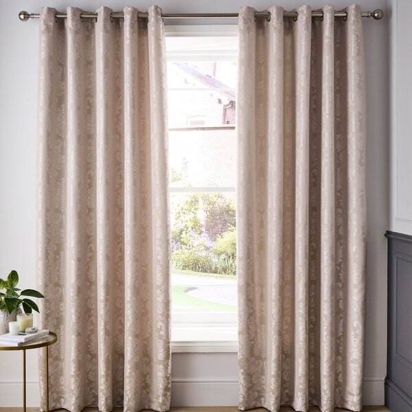 Béžové damaškové závěsy v sadě 2 ks 229x229 cm Damask Jacquard – Catherine Lansfield