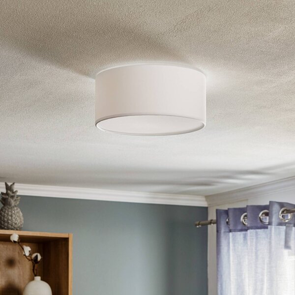 TK Lighting Stropní světlo Rondo, bílé, Ø 30 cm, stmívatelný, Bílá / opál, Ložnice, Textil / tkanina / hedvábí, Moderní