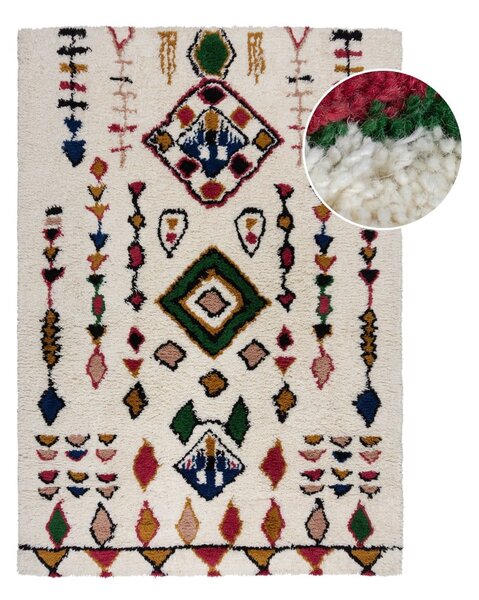 Krémový ručně tkaný vlněný koberec 200x290 cm Moroccan Fes – Flair Rugs