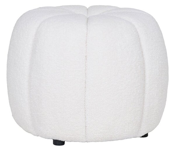 Bílý taburet z textilie bouclé Paisley – House Nordic
