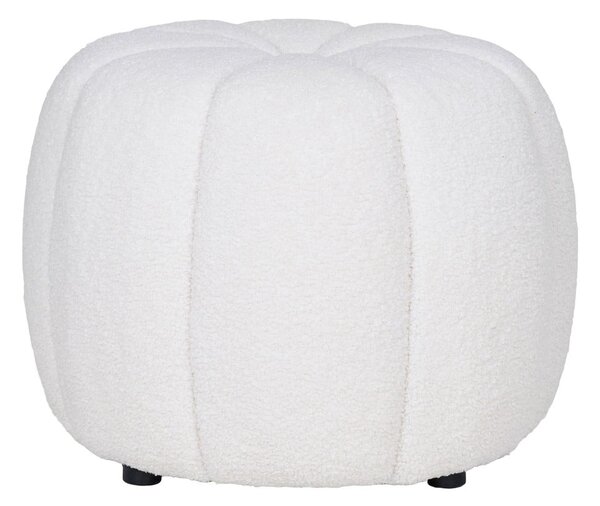Bílý taburet z textilie bouclé Paisley – House Nordic