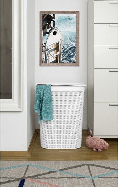 Bílý plastový koš na prádlo 50 l Brisen - Rotho