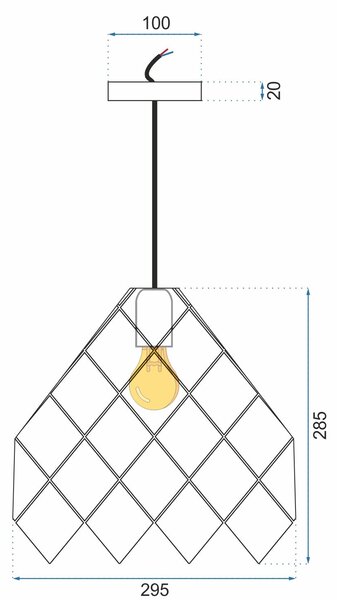 Toolight Kovová závěsná stropní lampa černá APP338-1CP