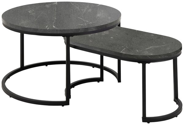 SADA KONFERENČNÍCH STOLKŮ, antracitová, kov, kompozitní dřevo, 70/42/70 cm MID.YOU - Konferenční stolky, Online Only