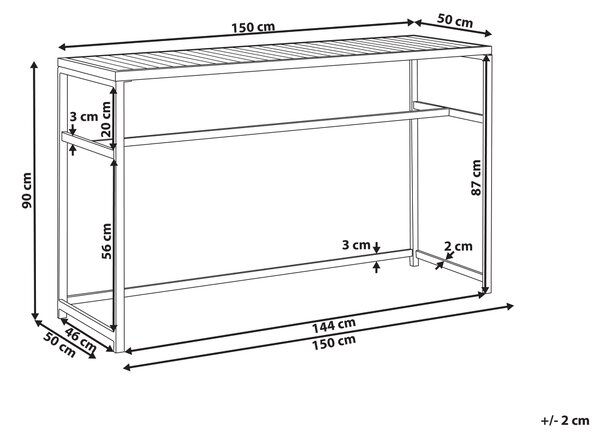 Zahradní barový stůl AVETRANA 150 cm 50 cm Světle zelená