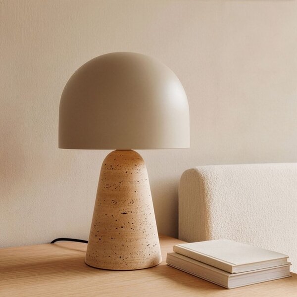 Brilliant 94702/09 Stolní lampa NALAM béžová+ TRAVERTIN