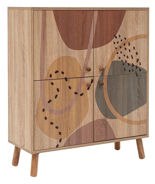 Skříňka v dekoru dubu v přírodní barvě 95x111 cm Multilux – Kalune Design