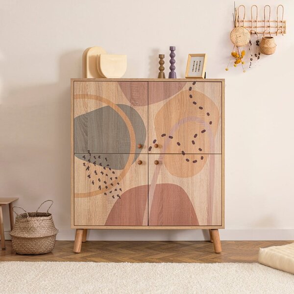 Skříňka v dekoru dubu v přírodní barvě 95x111 cm Multilux – Kalune Design