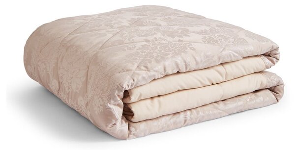 Béžový damaškový prošívaný přehoz 240x260 cm Damask Jacquard – Catherine Lansfield