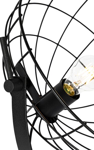 Průmyslová stojací lampa černá 35 cm nastavitelná - Hanze