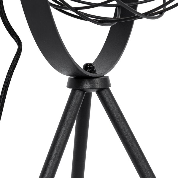 Průmyslová stolní lampa s trojnožkou černá nastavitelná - Hanze