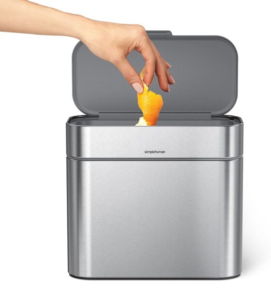Šedá nádoba na kompostovatelný odpad 4 l - simplehuman