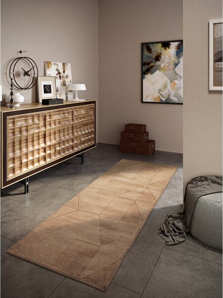 Béžový ručně tkaný vlněný běhoun 80x250 cm Ursule – Villeroy&Boch