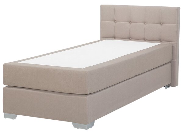 Kontinentální béžová čalouněná postel 90 x 200 cm ADMIRAL