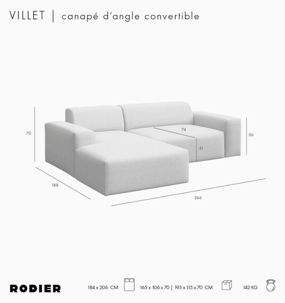 -25 % Dny MOMENTI– Rodier Manšestrová rohová pohovka Villet 250 cm, levá