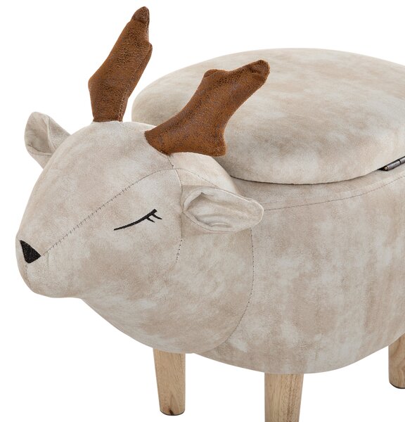 Zvířecí stolička s úložným prostorem REINDEER Tkanina Béžová Sob