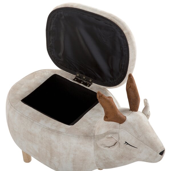 Zvířecí stolička s úložným prostorem REINDEER Tkanina Béžová Sob