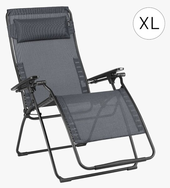 Lafuma MOBILIER Relaxační křeslo ENERGIE XL pro profesionální využití, černý rám, potah Batyline®Duo, šedá