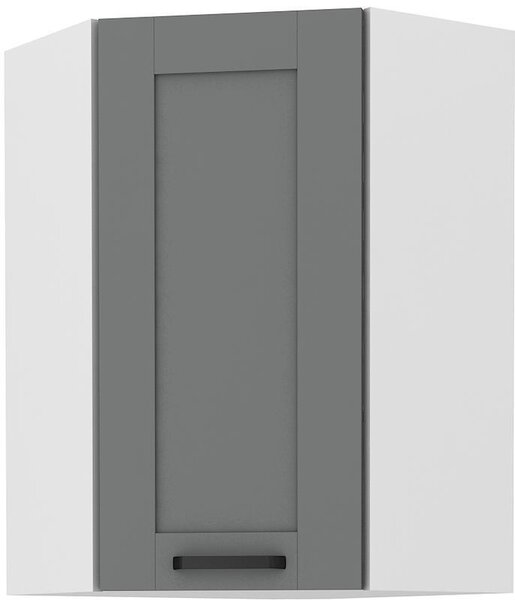 Lempert Horní skříňka rohová LUNA bílá/dustgrey MDF 58x58 GN-90