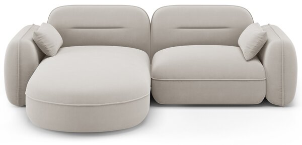 -25 % Dny MOMENTI– Cosmopolitan Design Světle béžová sametová rohová pohovka Sydney 230 cm, levá