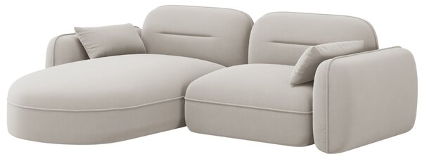 -25 % Dny MOMENTI– Cosmopolitan Design Světle béžová sametová rohová pohovka Sydney 230 cm, levá