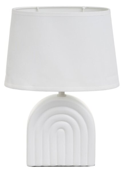 Bílá keramická stolní lampa s textilním stínidlem (výška 31 cm) – Casa Selección