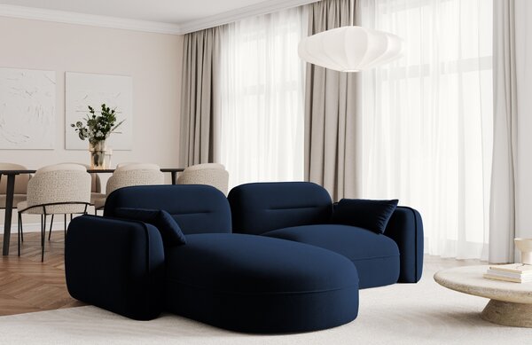 -25 % Dny MOMENTI– Cosmopolitan Design Královsky modrá sametová rohová pohovka Sydney 230 cm, levá